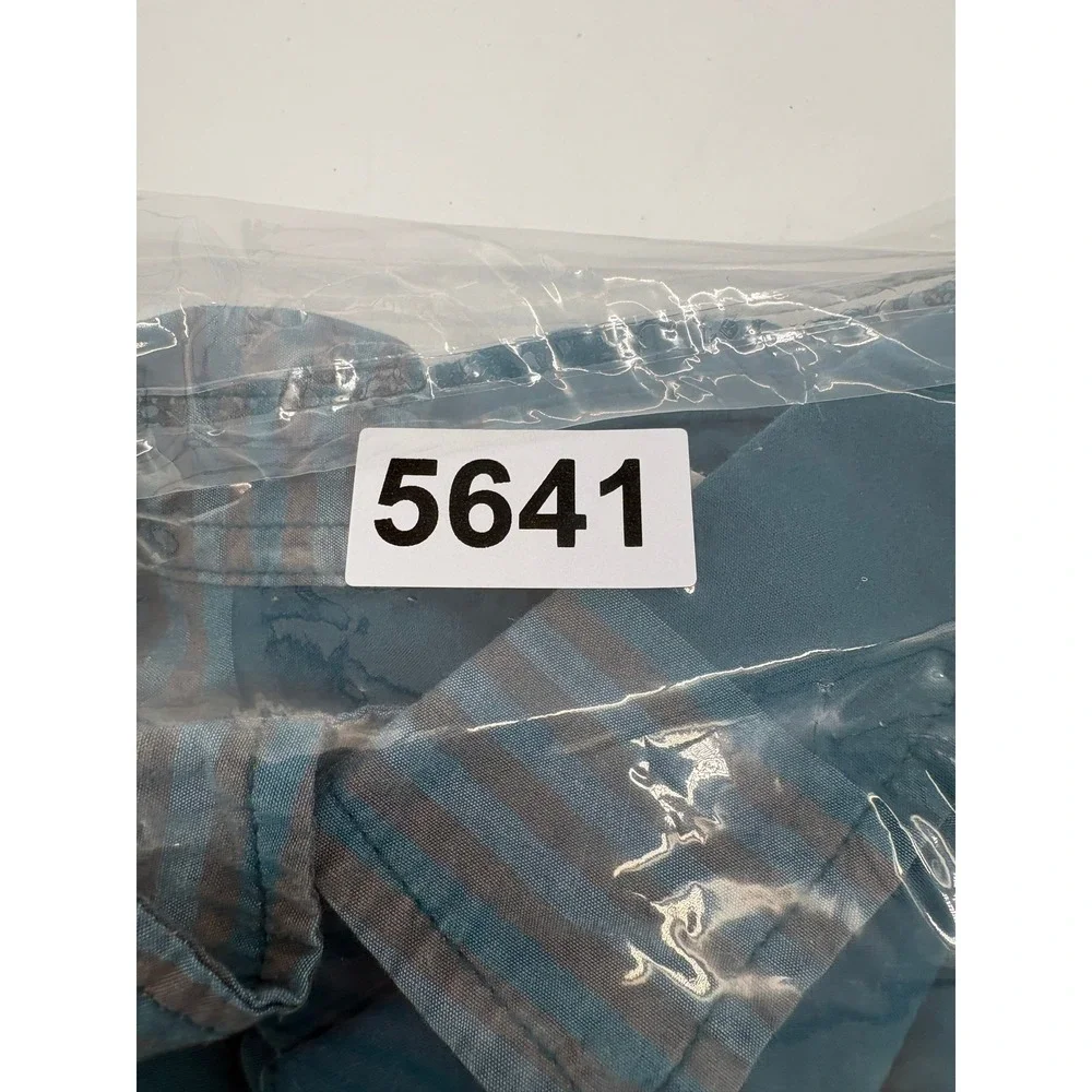 The‎ North Face Men's Striped Short Sleeve Button Up Shirt XXL Teal Gray